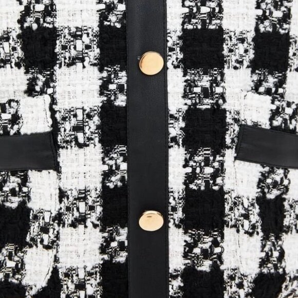 Zara Plaid Textured Tweed Checkered Dress - Picture 3 of 13